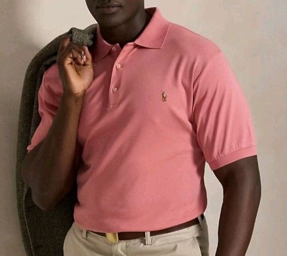 Polo Ralph Lauren MEN'S Classic Fit Short Sleeve Polo Shirt SIZE M Coral
